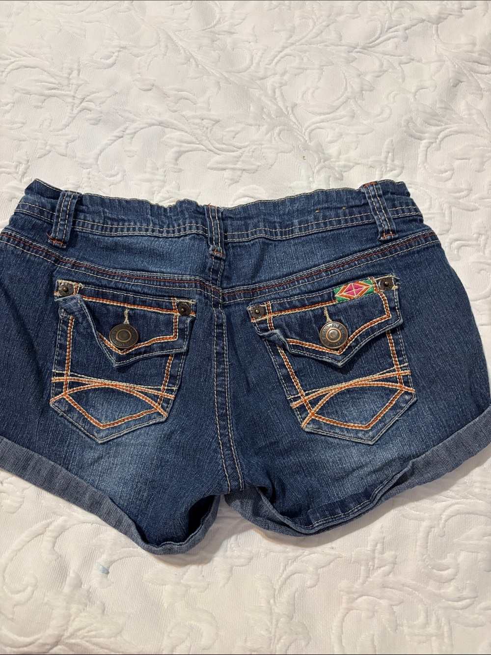 Rue21 Dark Blue Cuffed Denim Shorts - Picture 3 of 5